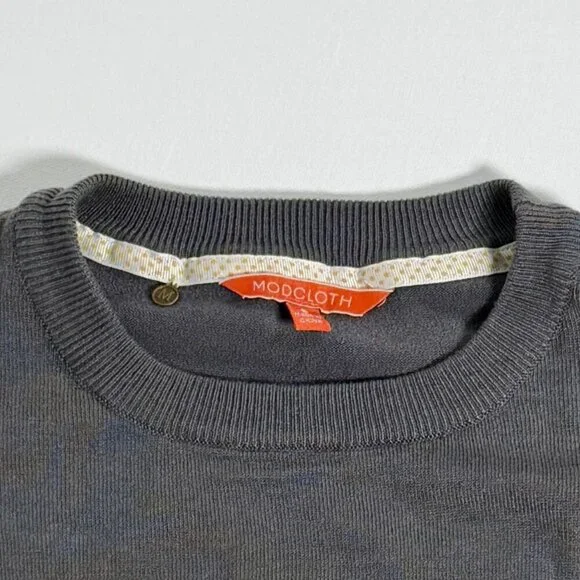 Modcloth Charcoal 3/4 Sleeve Sweater - Picture 6 of 8